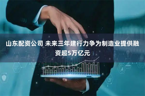 山东配资公司 未来三年建行力争为制造业提供融资超5万亿元